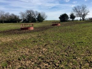 Mud around hayrings in a sacrifice pasture. We're anxious for spring! #TaylorMadeRanch